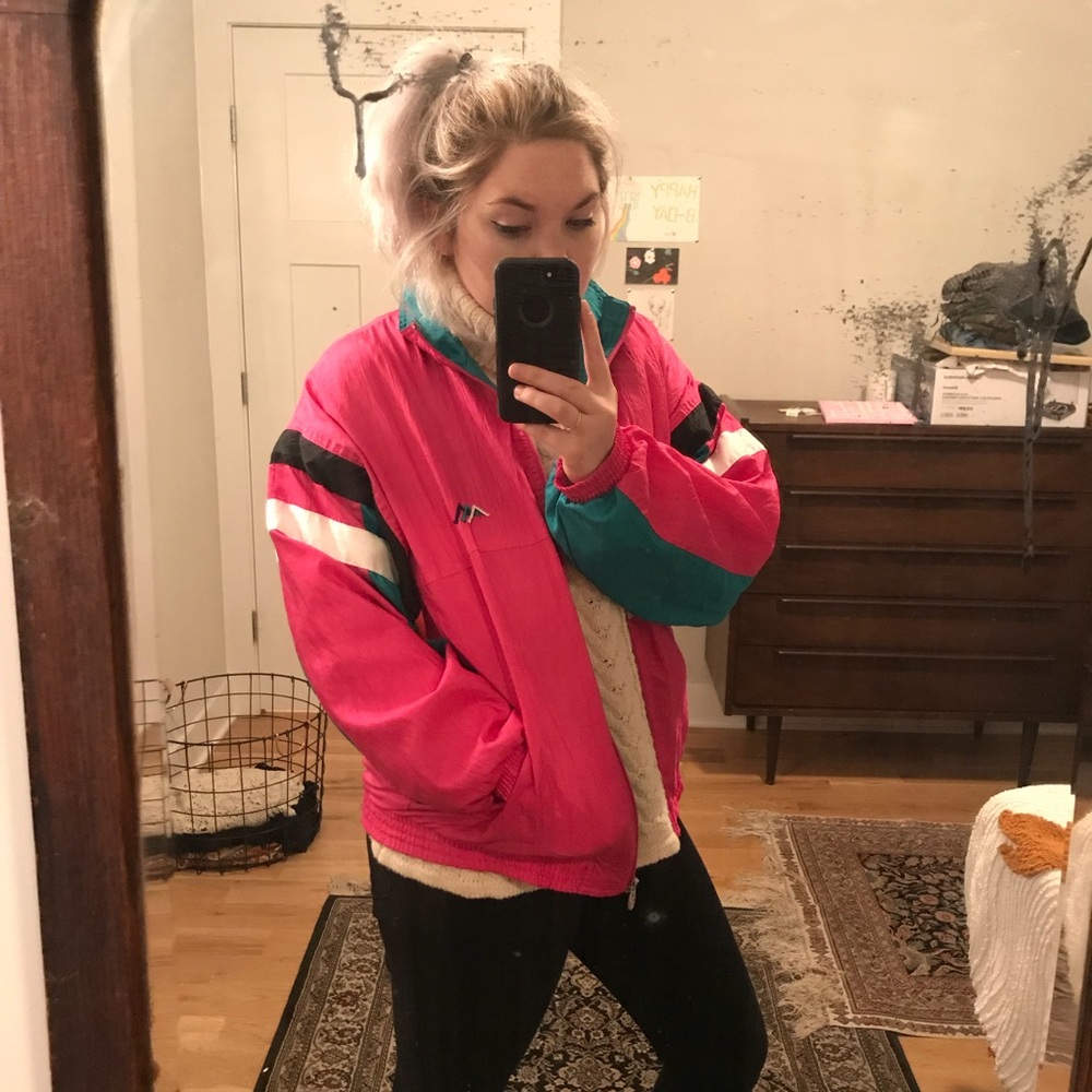 VTG Pink Nylon Ski Jacket